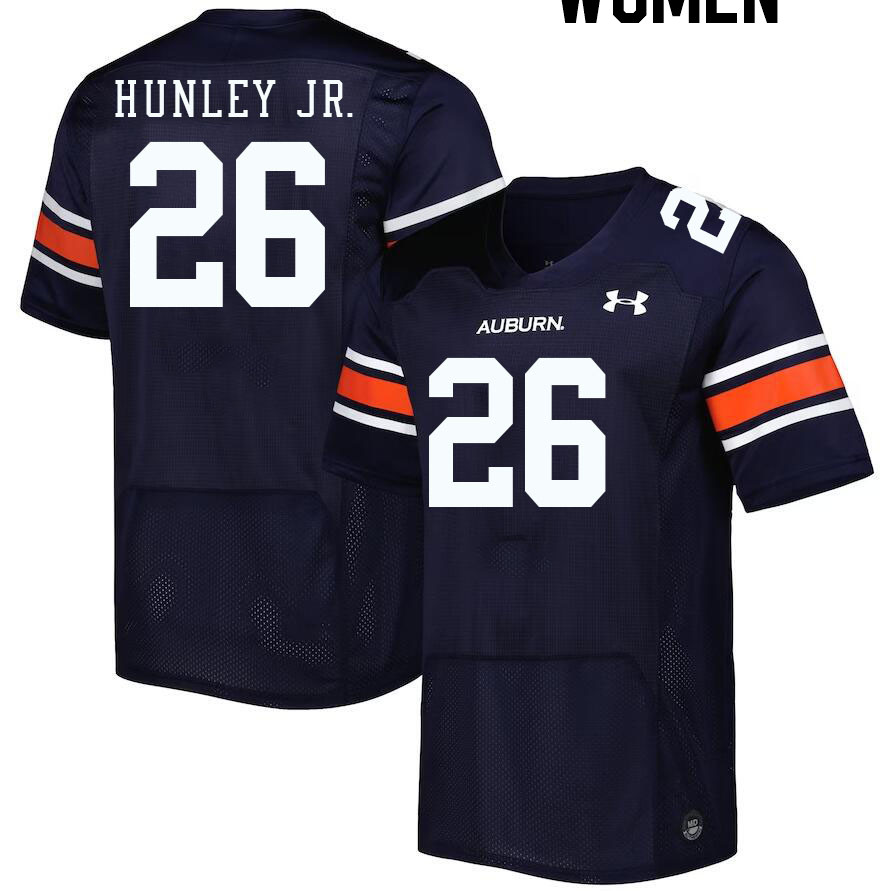 Women #26 Tony Hunley Jr. Auburn Tigers College Football Jerseys Stitched-Navy